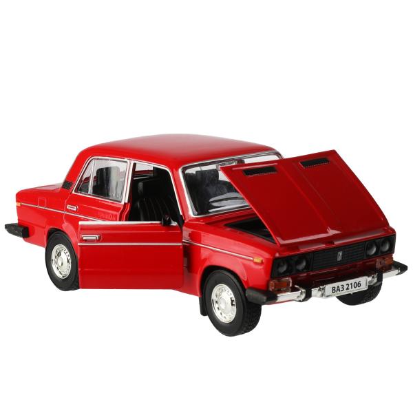 Машина метал. Технопарк LADA 2106 18,5 см, свет-звук,  дв., кап., баг., инерц., красный 321988