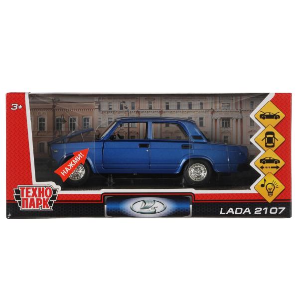 Машина метал. Технопарк LADA 2107 17 см, свет-звук,  дв., кап., баг., инерц., синий 321989