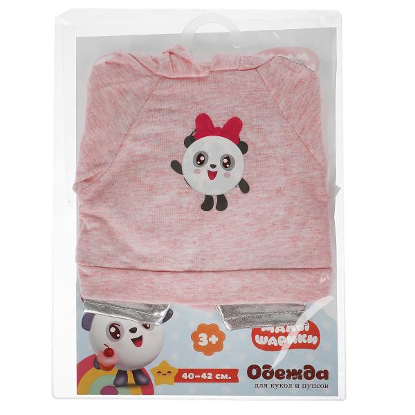 Одежда для кукол и пупсов 40-42 см Карапуз Малышарики костюм с принтом панда, пакет 317414