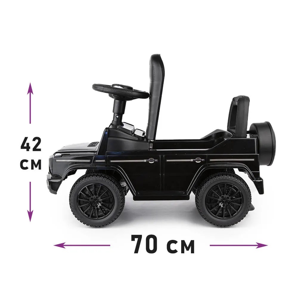 Каталка 652 Mercedes Benz G350d, черная, мягкое сиденье, со звуком 1002542/5