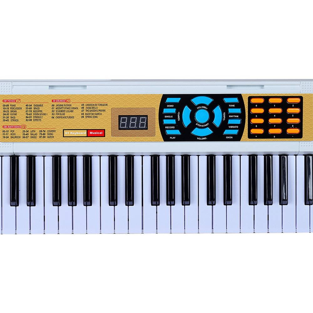 Пианино от сети с микрофоном 61 клавиша (USB кабель без блока)