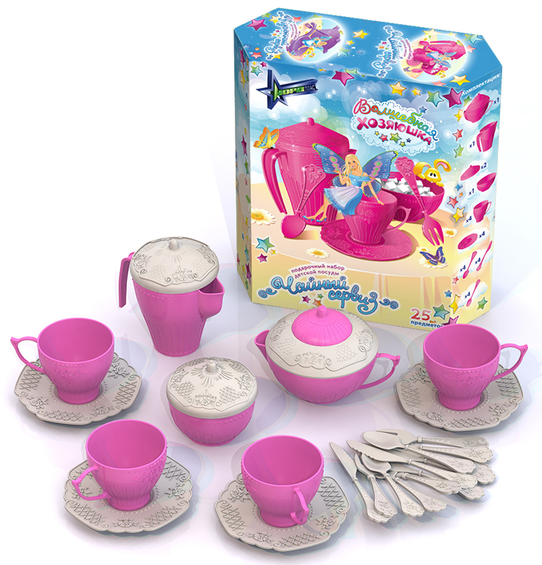 Подарочный набор детской посуды Чайный сервиз Волшебная хозяюшка