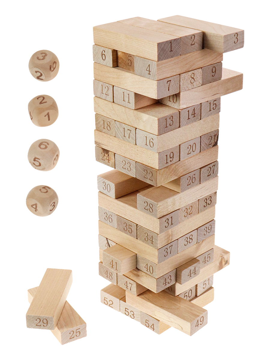Деревянная игрушка Башня Высотка maxi (28см,54 блока)