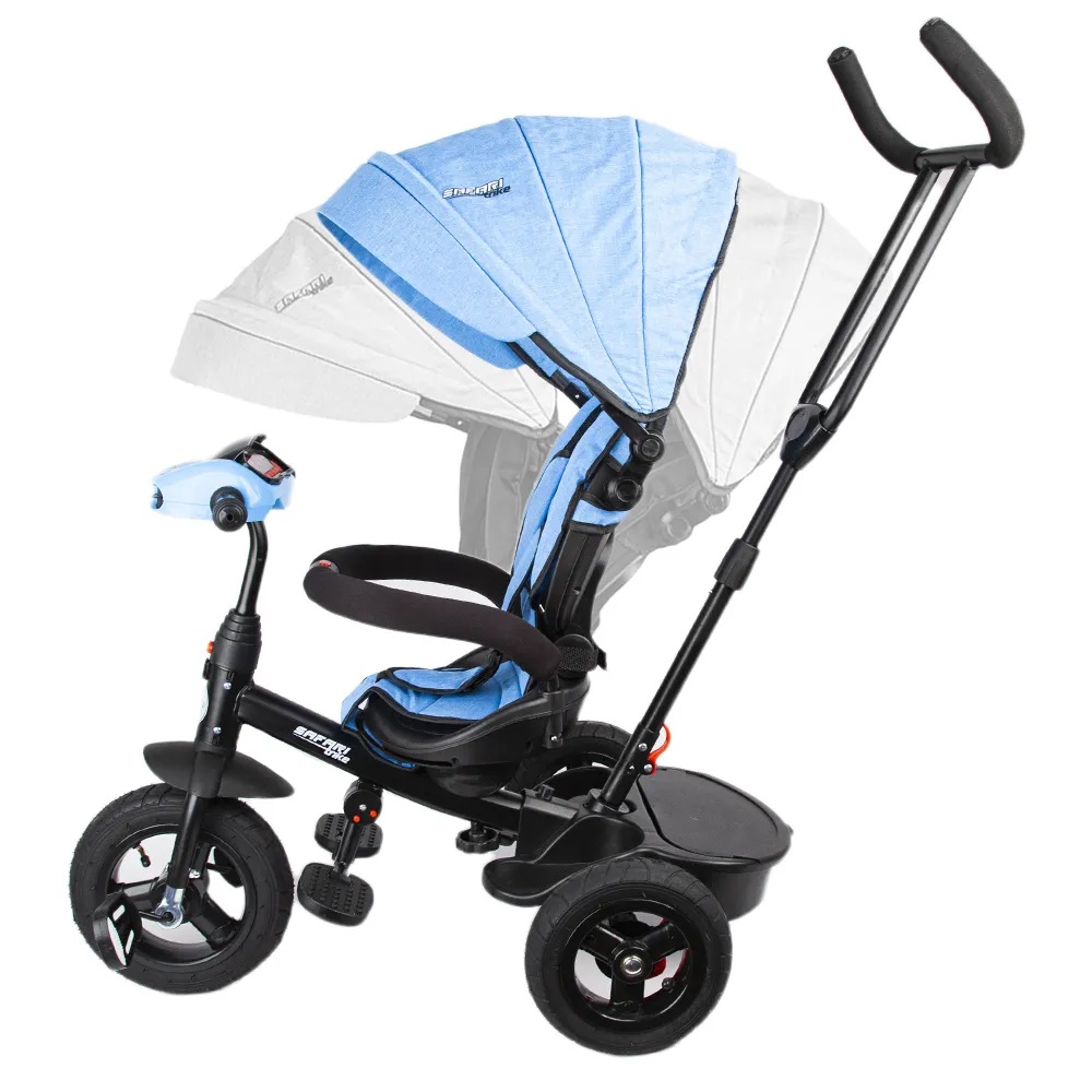Велосипед Safari Trike трехкол 10"/8" надув. колеса, голубой, со светом и звук 1002496/3