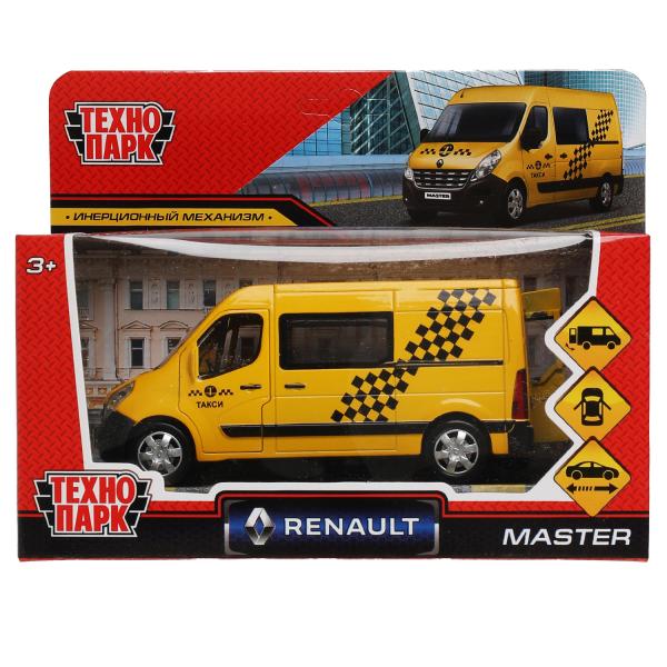 Машина метал. Технопарк  RENAULT master Такси 14 см, желтый 326461