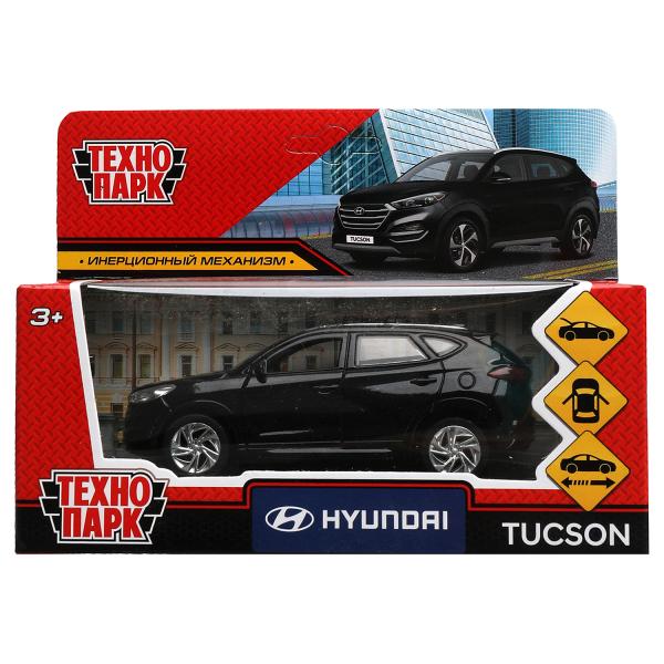 Машина метал. Технопарк Hyundai Tucson двери, багаж., инер, черн. 325387