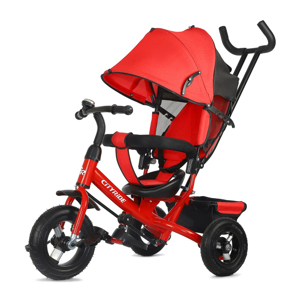 Велосипед City-Ride колеса надув. 10" и 8", бампер, багажник, красный