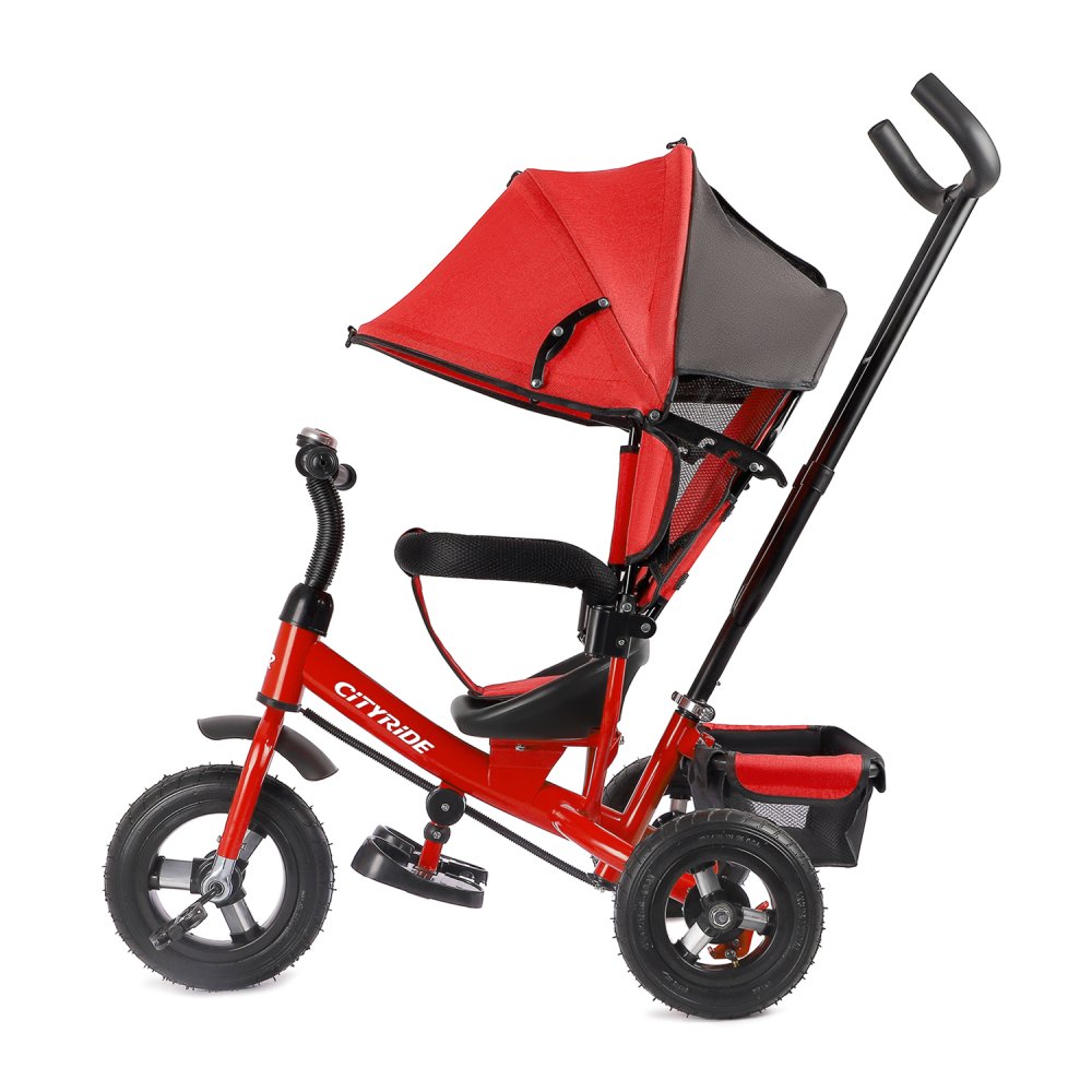 Велосипед City-Ride колеса надув. 10" и 8", бампер, багажник, красный
