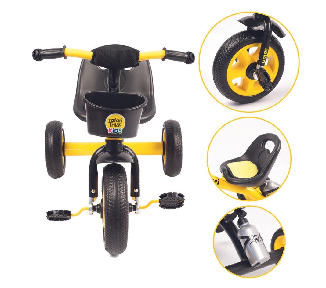 Велосипед Safari Trike Kids трехколесный, пласт.колеса 10"/8" желтый 1003104/1