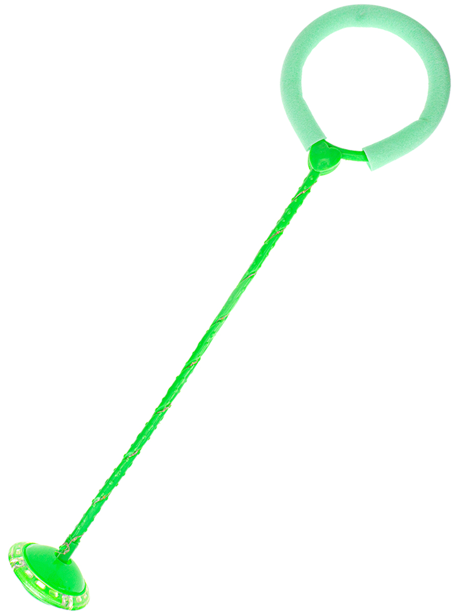 Нейроскакалка светящаяся зеленая-1,(63 см, PVC колесо, палка, кольцо свет)