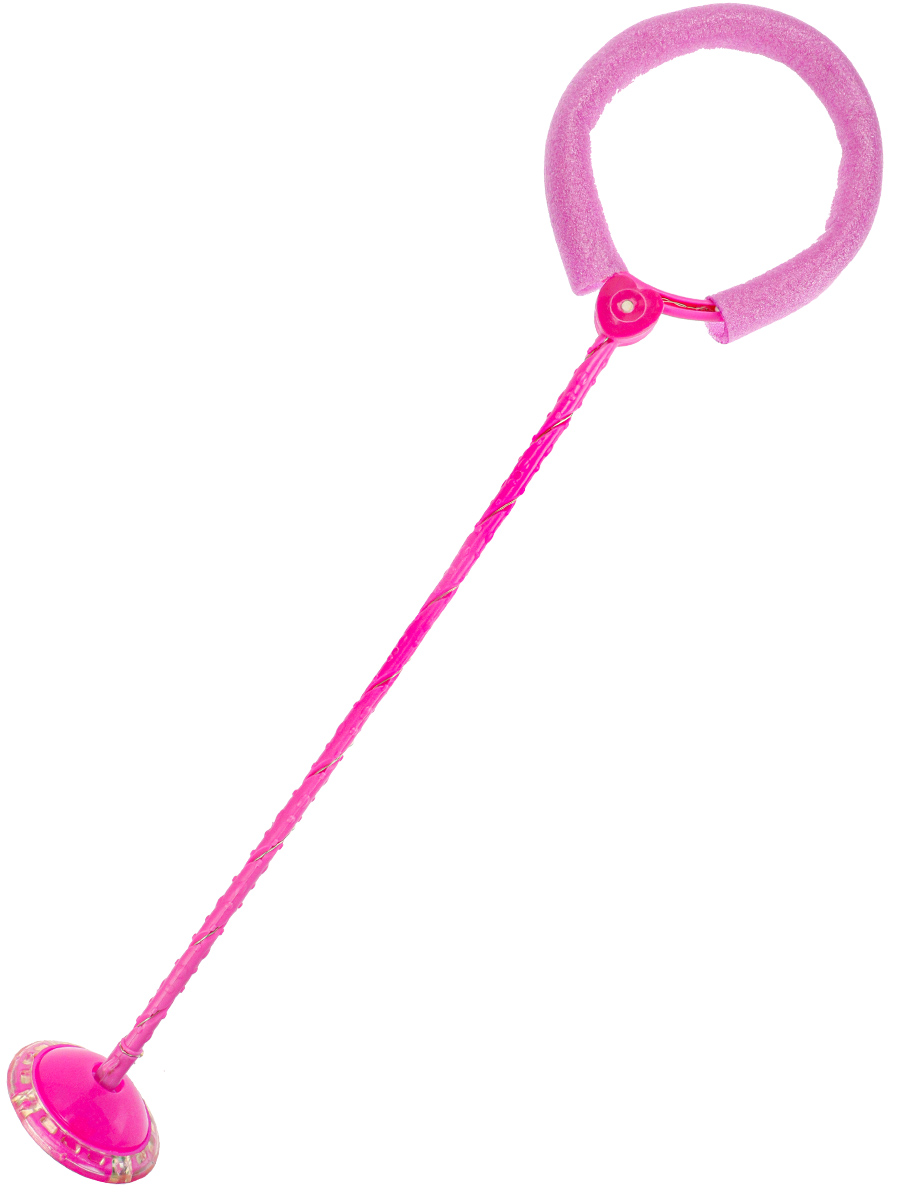 Нейроскакалка светящаяся розовая (63 см, PVC колёса и палка свет)