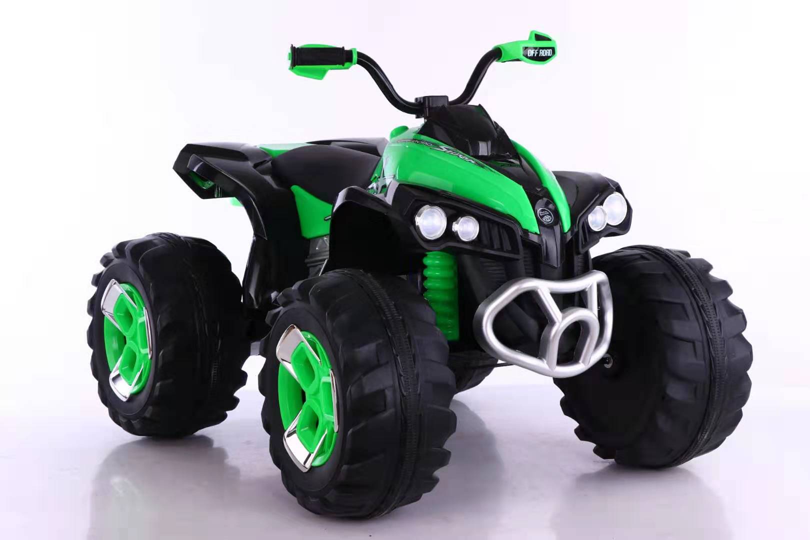 Квадроцикл на аккум. 12v7ah*1, 30W*2 колеса EVA, 2 скорости, макс.скорость 5km/h. свет, звук. зелен