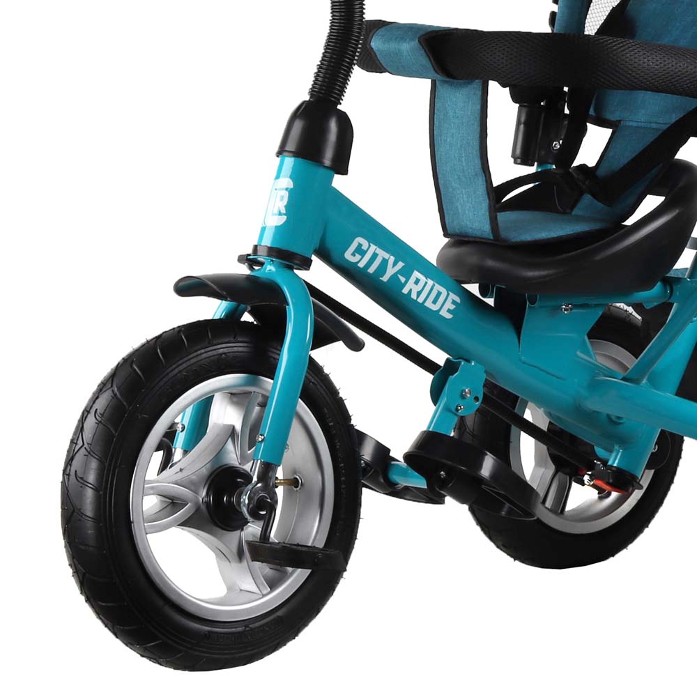 Велосипед City-Ride 3-х кол., зеленый, колеса надув 12/10,сид не повор,бампер,фара,багаж