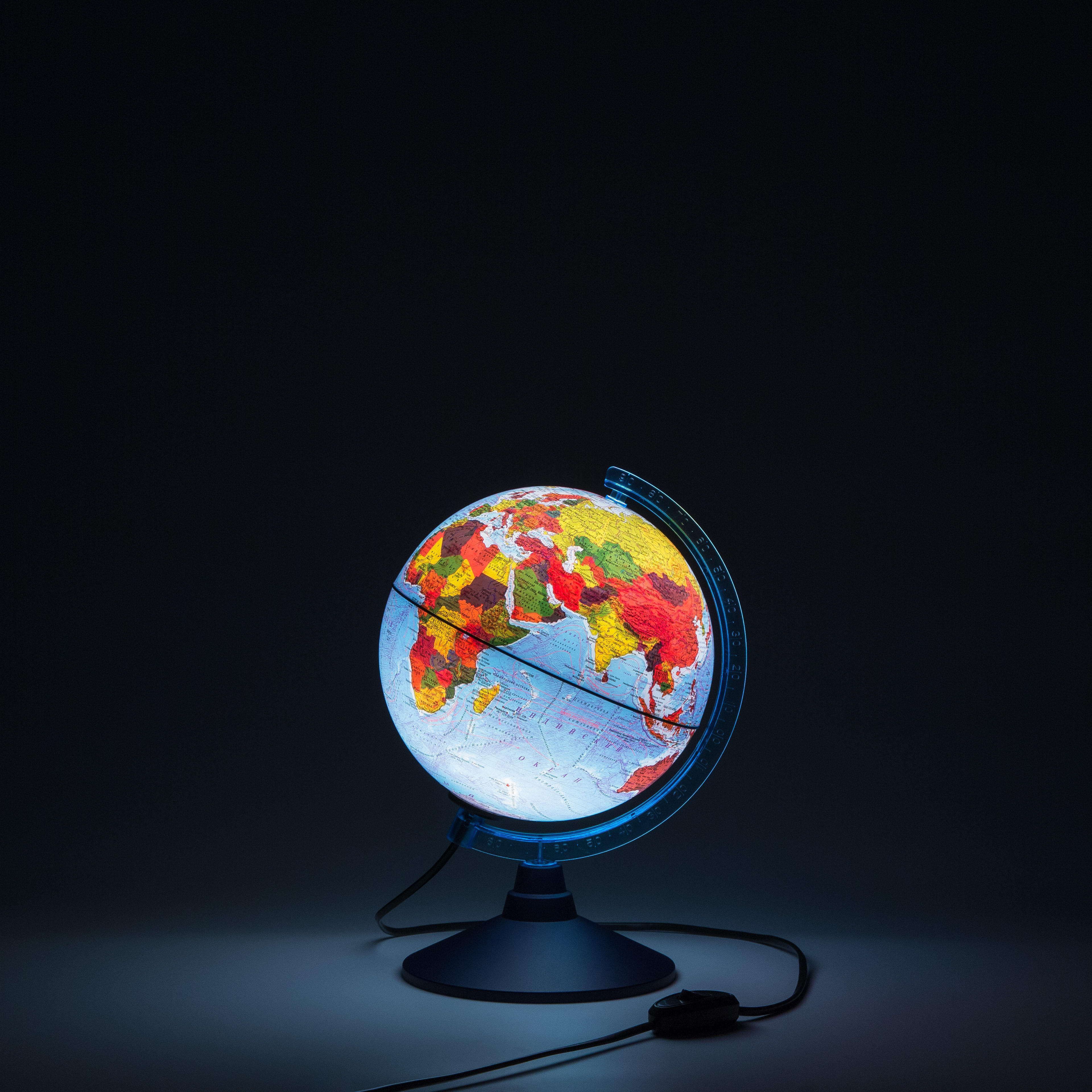 Глобус Земли физико-политический, D-210 мм с подсветкой КлассикЕвро