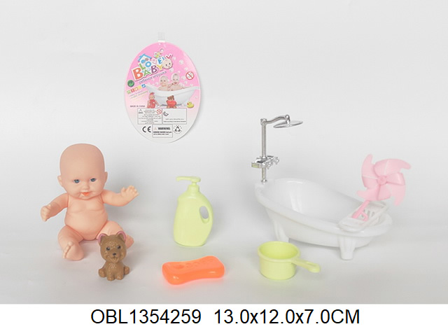 Кукла пупс с ванной