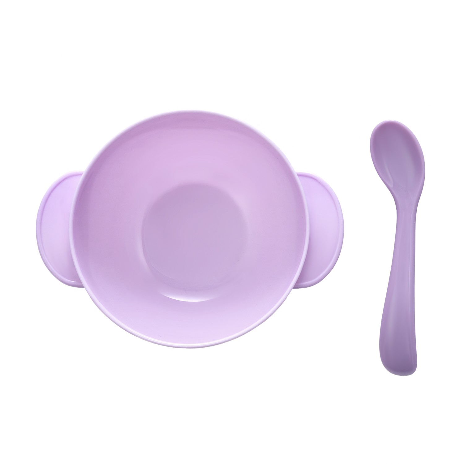 Набор для кормления: тарелка на присоске, крышка и ложка, цвет лавандовый