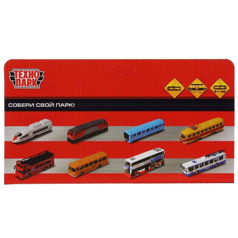 Городской троллейбус метал. Технопарк 18 см бело-синий инерц 326456