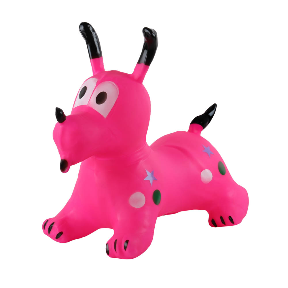 Животное-прыгун Собака 1300г  ПВХ цвет Розовый 52*48*26 см