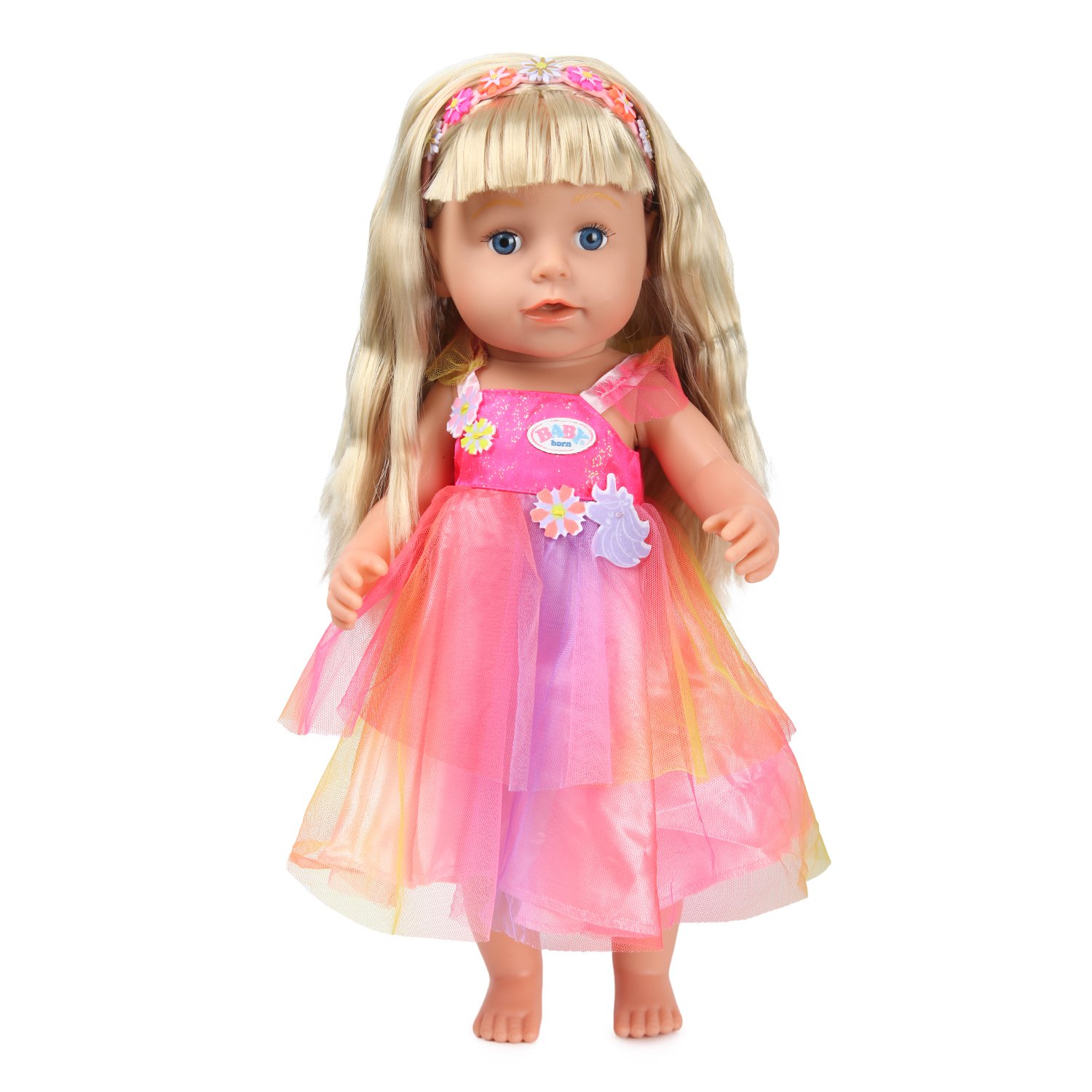 Кукла Сестричка BABY born Soft Touch в платье единорога, 43 см