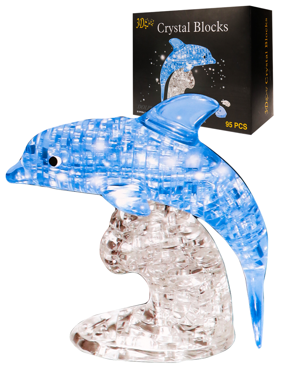 Конструктор пластиковый 3D пазл Дельфин 95 дет. (21,5х16х10 см)