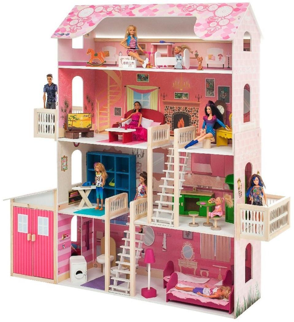 Кукольный домик Нежность для кукол до 30 см (28 предметов мебели и интерьера)