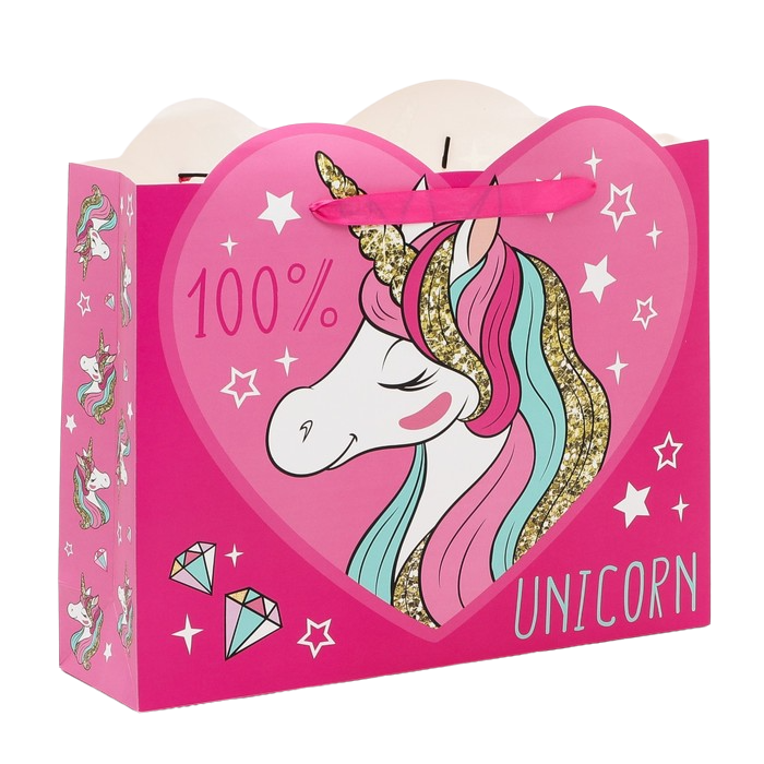 Пакет подарочный Unicorn dream Единорог Минни Маус 40х31х11,5 см