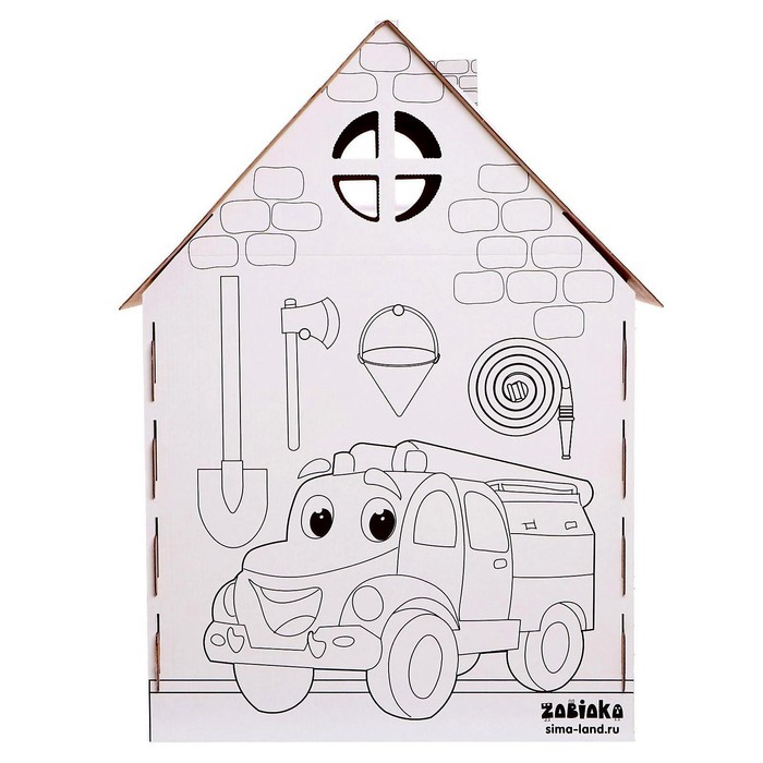 Дом из картона Дом-раскраска Пожарная станция