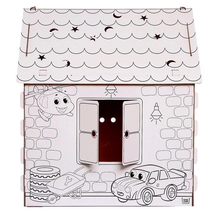 Дом из картона Дом-раскраска Пожарная станция