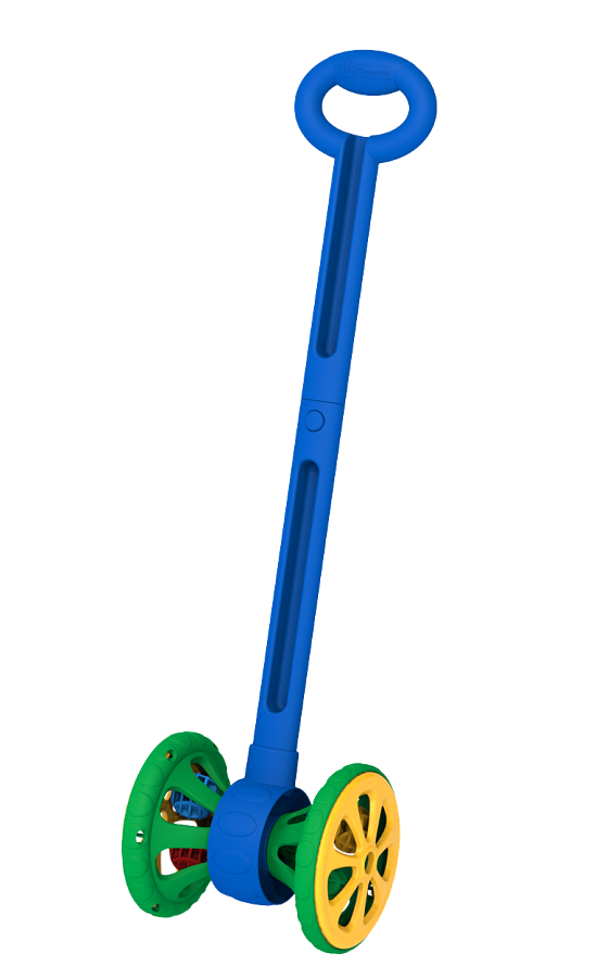 Каталка Весёлые колёсики с шариками (сине-зелёная)