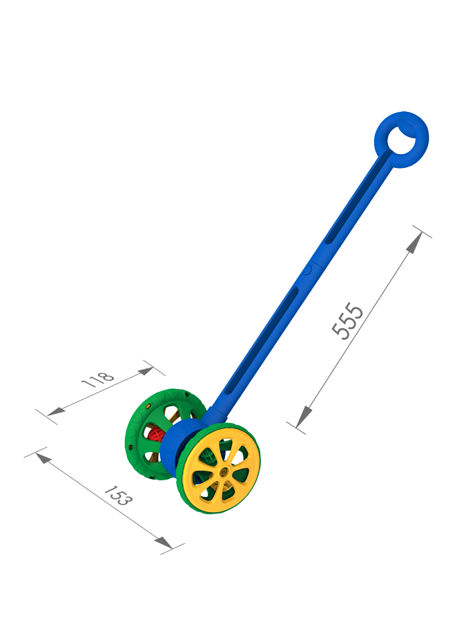 Каталка Весёлые колёсики с шариками (сине-зелёная)