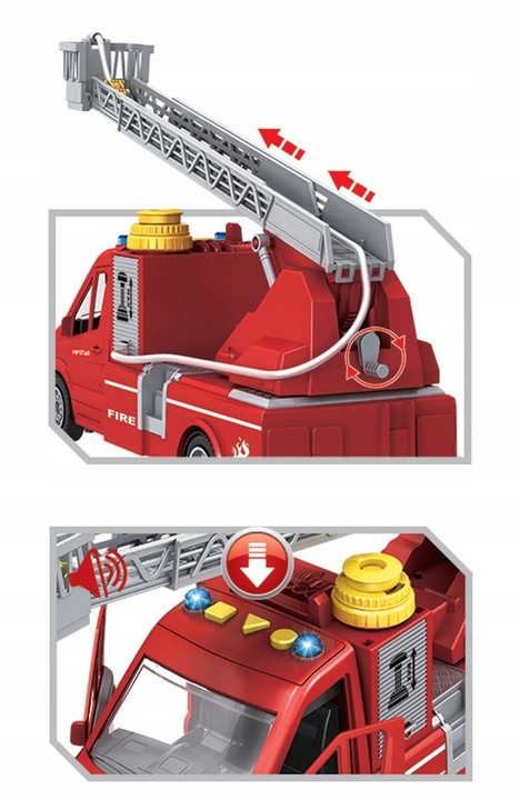 Машина инерционная Пожарная стреляет водой, свет и звук 33,5*13*18