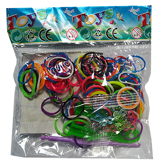 Набор цветных резиночек для плетения в пакете