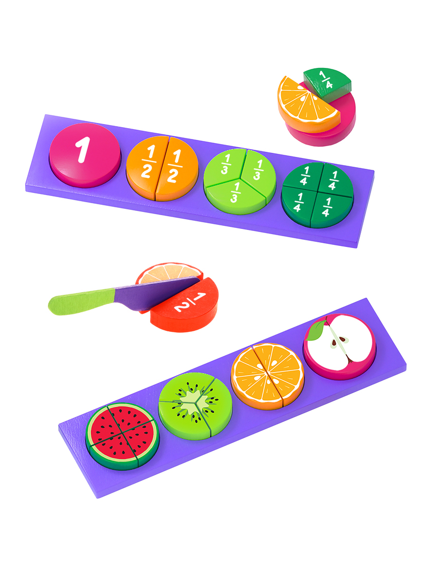 Вкладыши Делим фрукты: учимся считать и делить