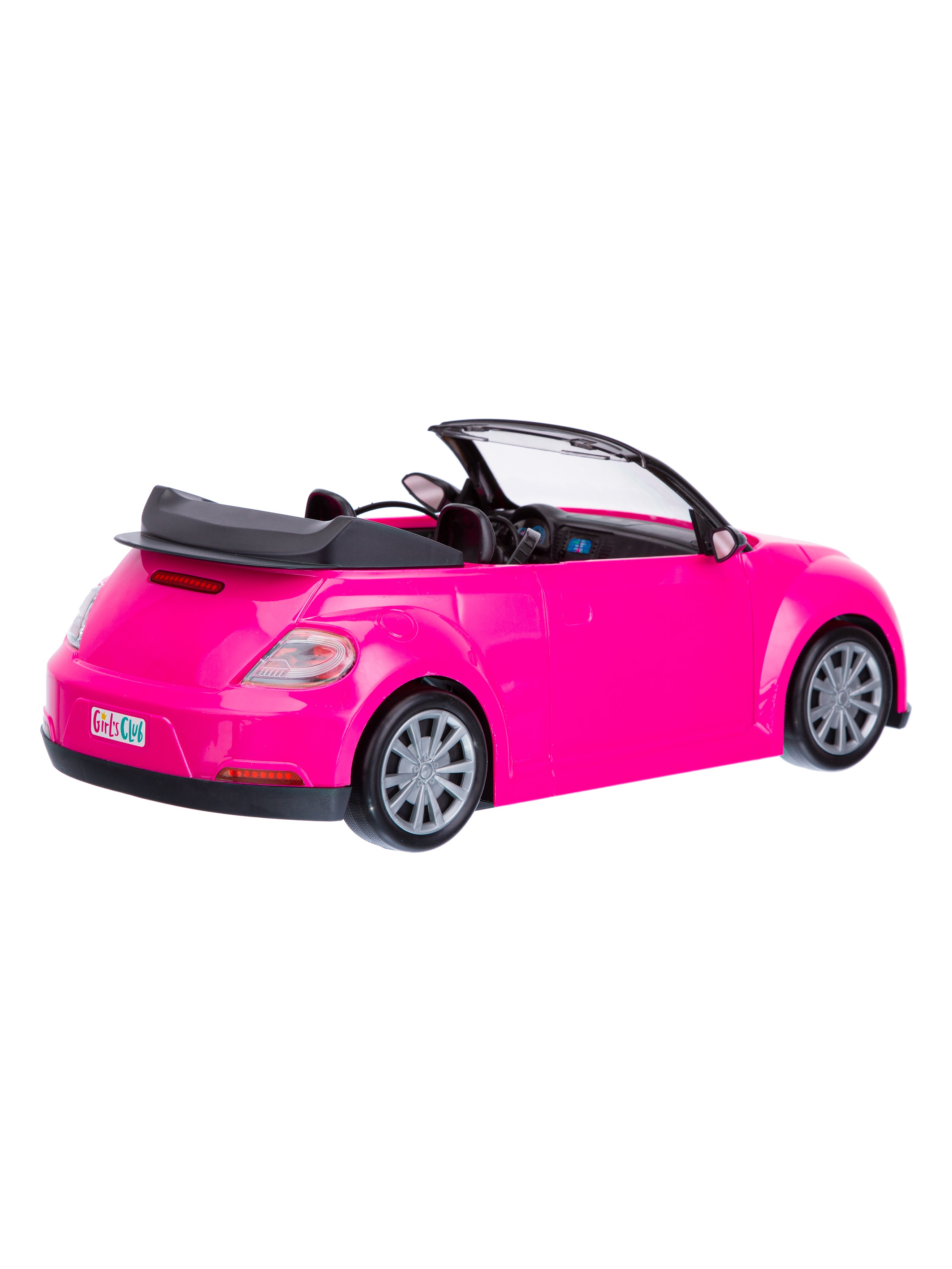 Машинка на бат. Girls Club цвет розовый, свет фар, музыка, кукла в комплекте, в/к 46*23*23 см