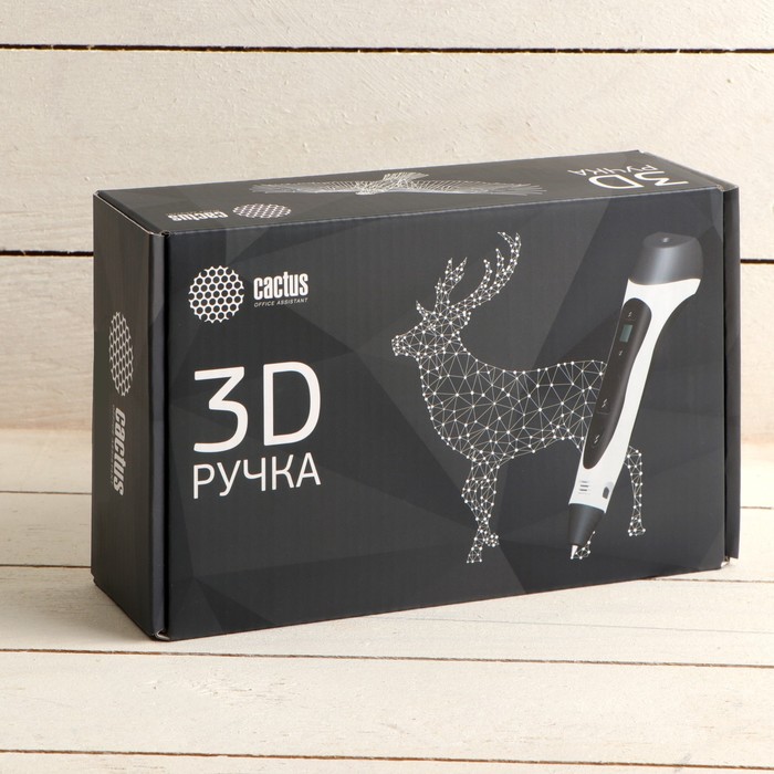 3D ручка Cactus (CS-3D-PEN-C-WT), ABS и PLA, пластик в комплекте, белая