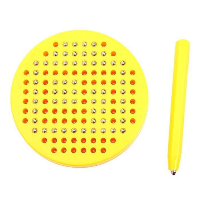 Планшет обучающий Магнитное рисование 120 отверстий цвет жёлтый