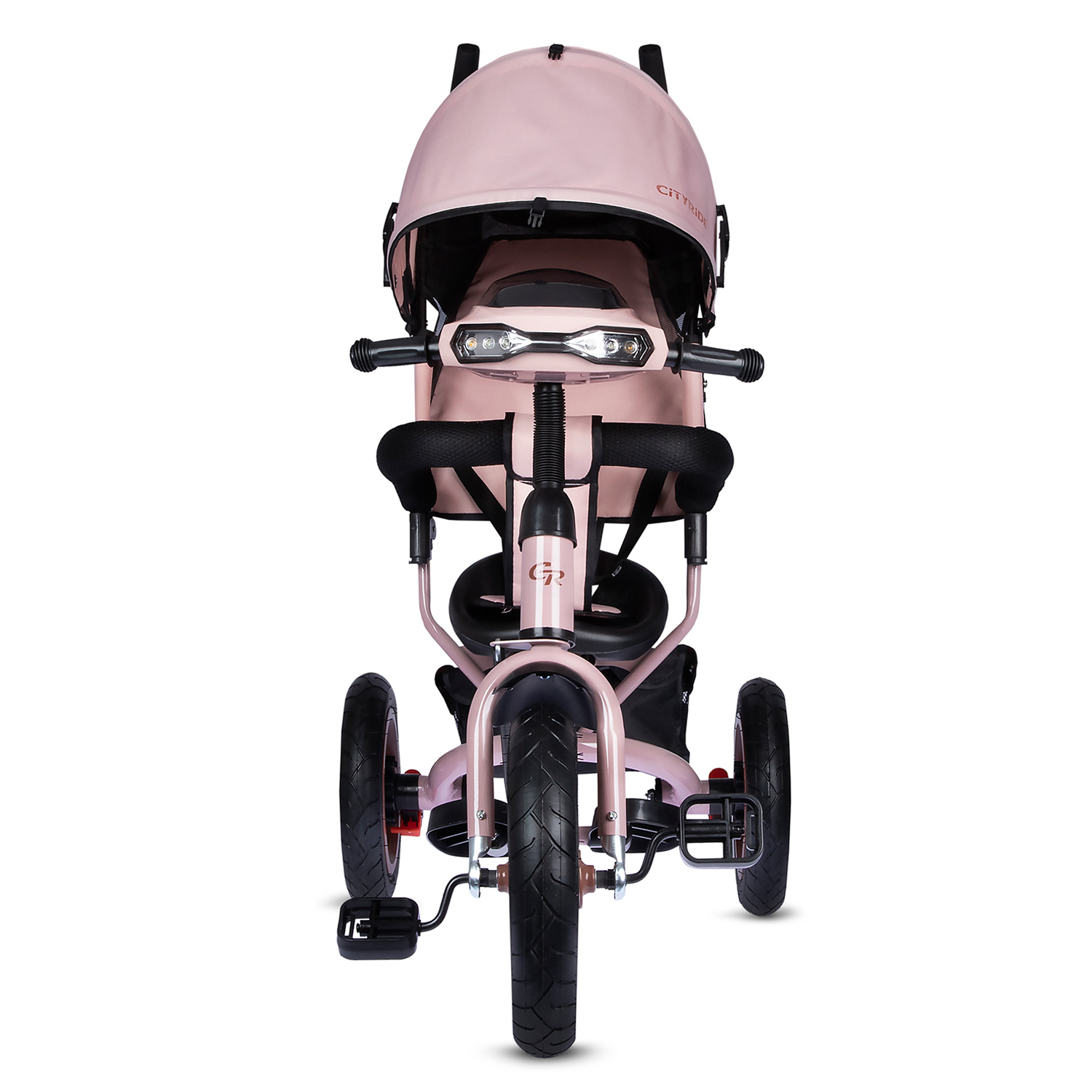 Велосипед City-Ride 3-х кол., розовый, колеса надув 12/10, сид не поворот,бампер ,фара