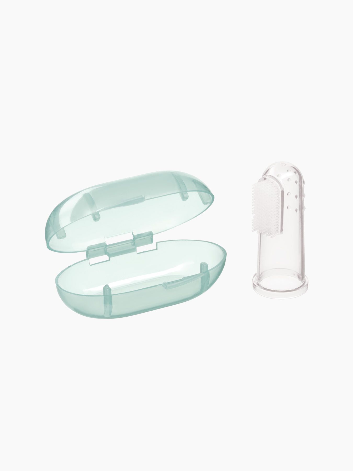 Щетка зубная на палец с пеналом (aqua)