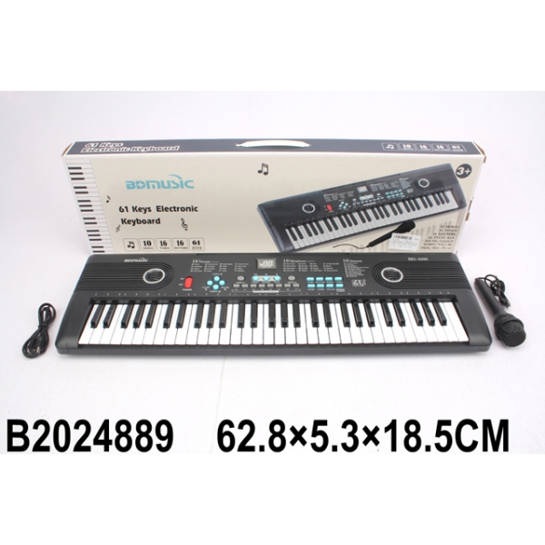 Пианино 220v на бат. с микрофоном BD-600 в кор. 316970
