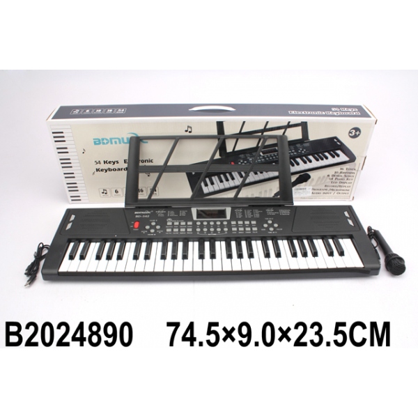 Пианино 220v на бат. с микрофоном BD-542 в кор. 316971