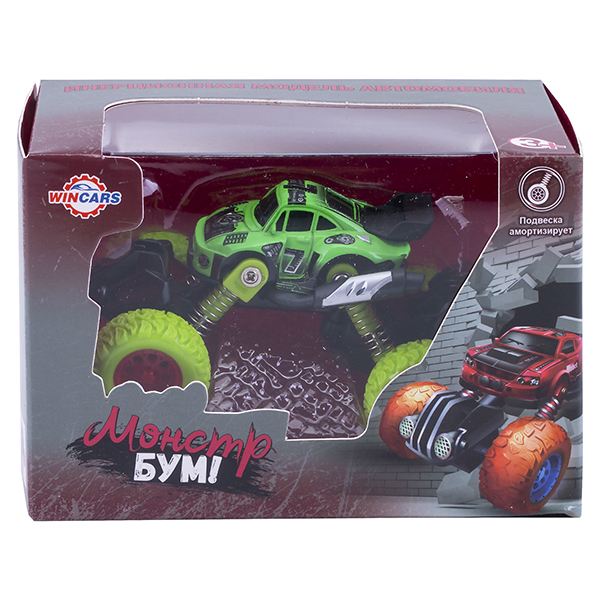Wincars Машинка с большими колёсами инерционная металлическая 11 см, в ассорт.