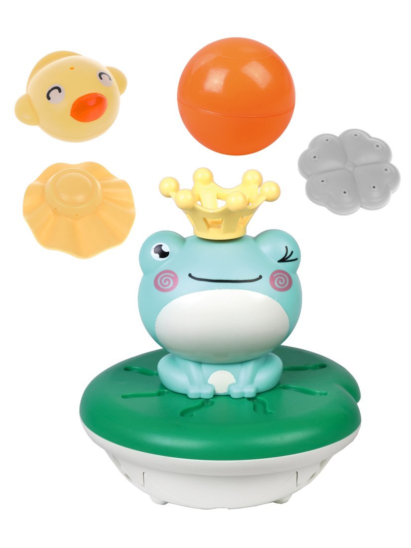 Игрушка для купания Царевна-лягушка: 4 насадки-фонтанчики, шарик держится на струе воды