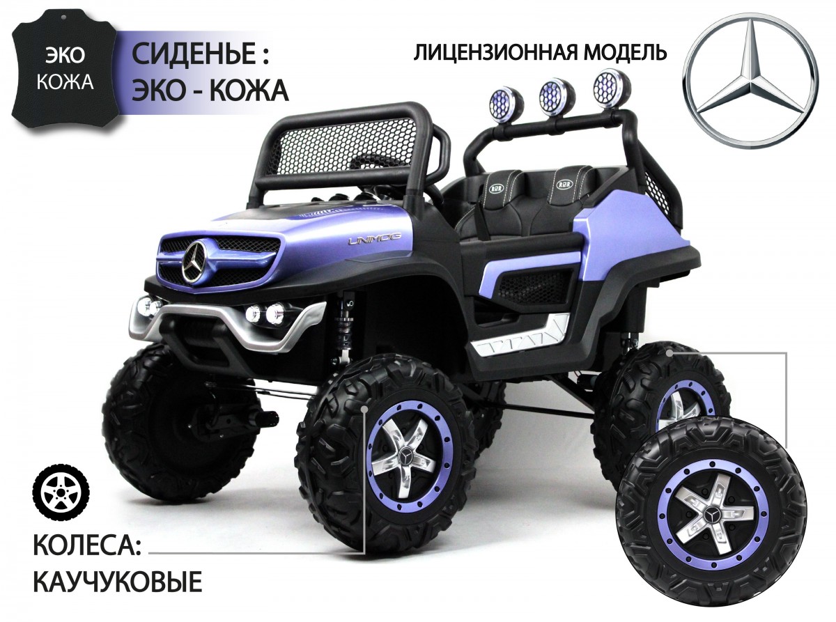 Машина на аккум. Mercedes-Benz Unimog Mini синий глянец