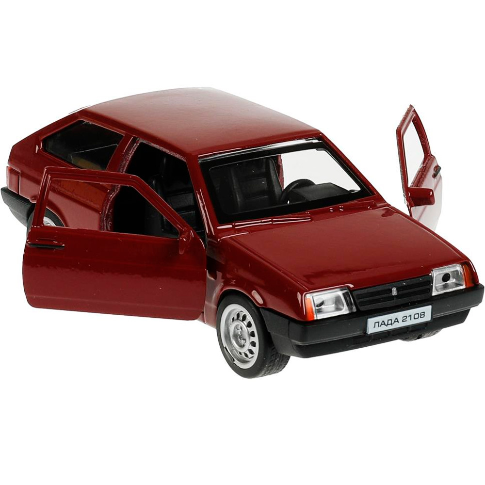 Машина метал. Технопарк Lada-2108 Спутник 12 см двери, багаж, инерц вишневый 343354