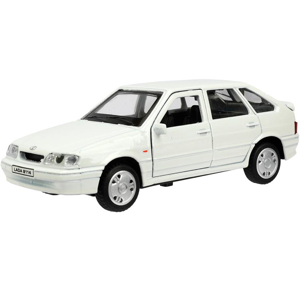 Машина метал. Технопарк Lada 2114 Samara 12 см двери багаж инерц. белая 360178
