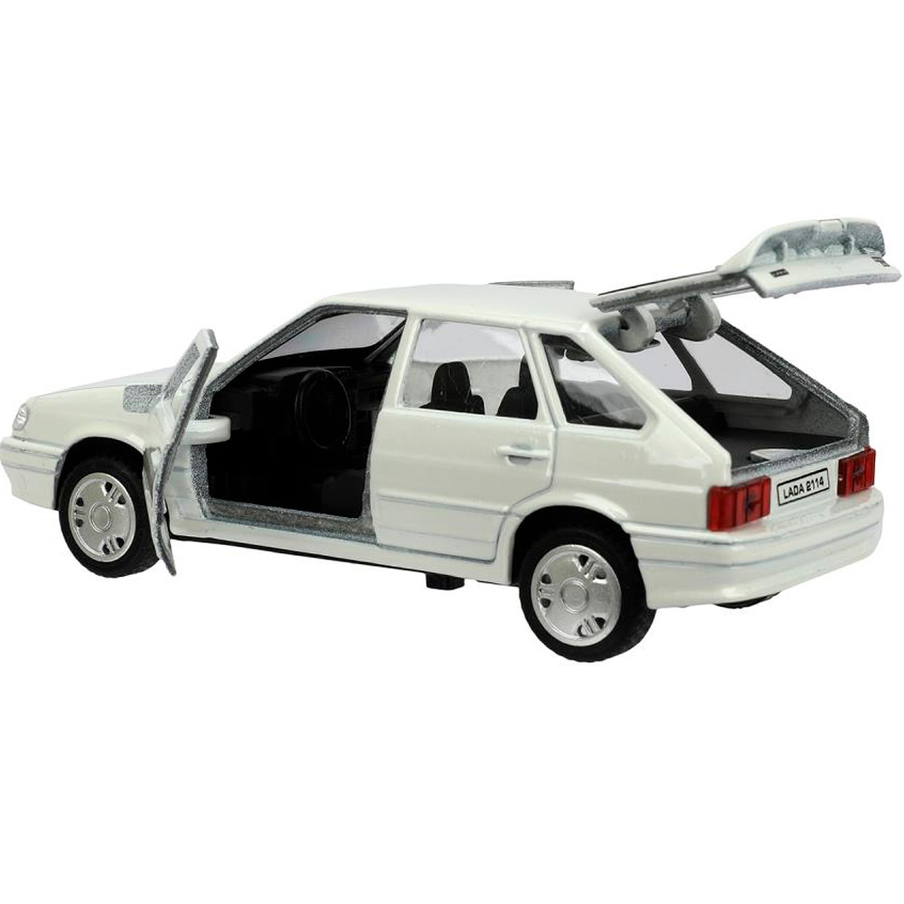 Машина метал. Технопарк Lada 2114 Samara 12 см двери багаж инерц. белая 360178