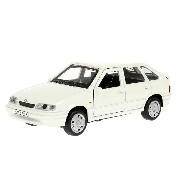 Машина метал. Технопарк Lada 2114 Samara 12 см двери багаж инерц. белая 360178