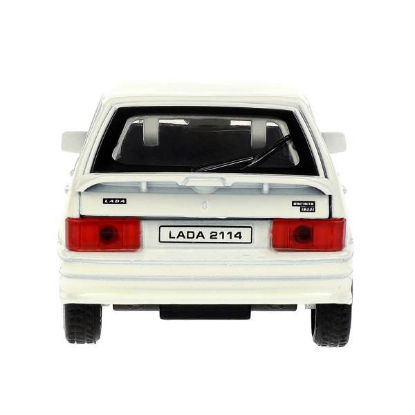 Машина метал. Технопарк Lada 2114 Samara 12 см двери багаж инерц. белая 360178