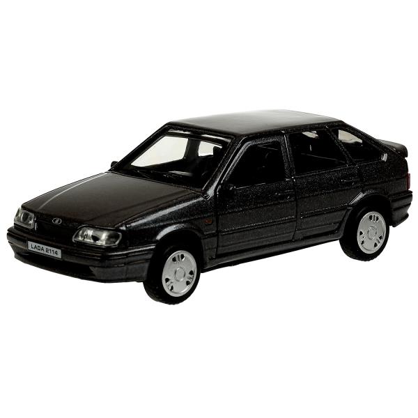 Машина метал. Технопарк Lada 2114 Samara 12 см, двери, багаж, инерц., баклажан 360179