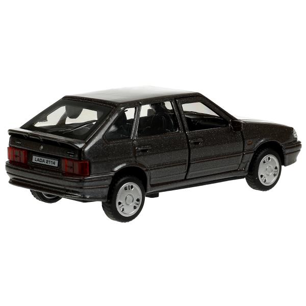 Машина метал. Технопарк Lada 2114 Samara 12 см, двери, багаж, инерц., баклажан 360179